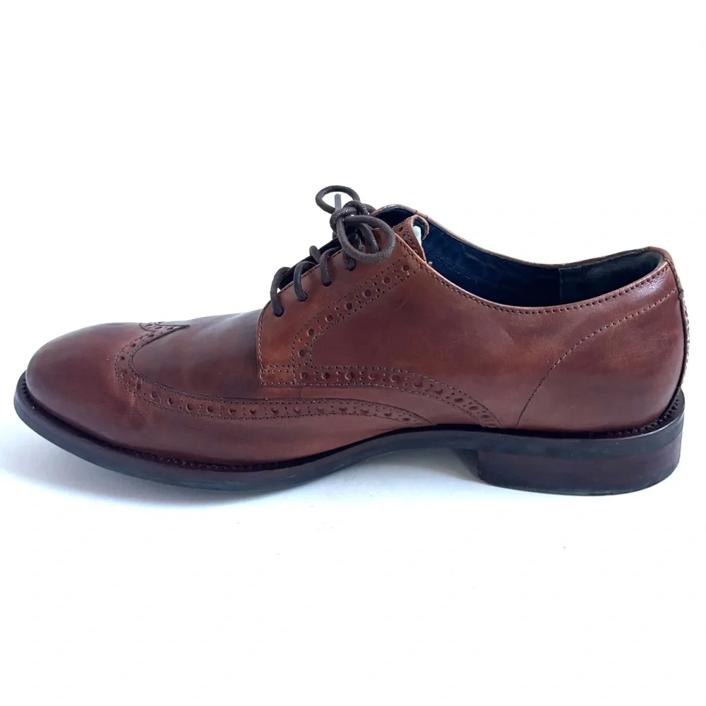 Cole Haan Watson Brown Wingtip Oxford Dress Shoes Leather Size 10.5 Medium